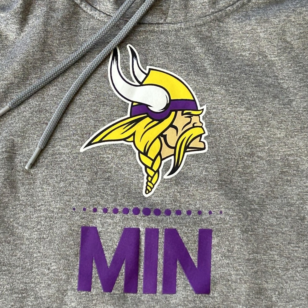 Minnesota Vikings Hoodie Mens Large Gray NFL Combine Under Armour Sweatshirt - Picture 6 of 11